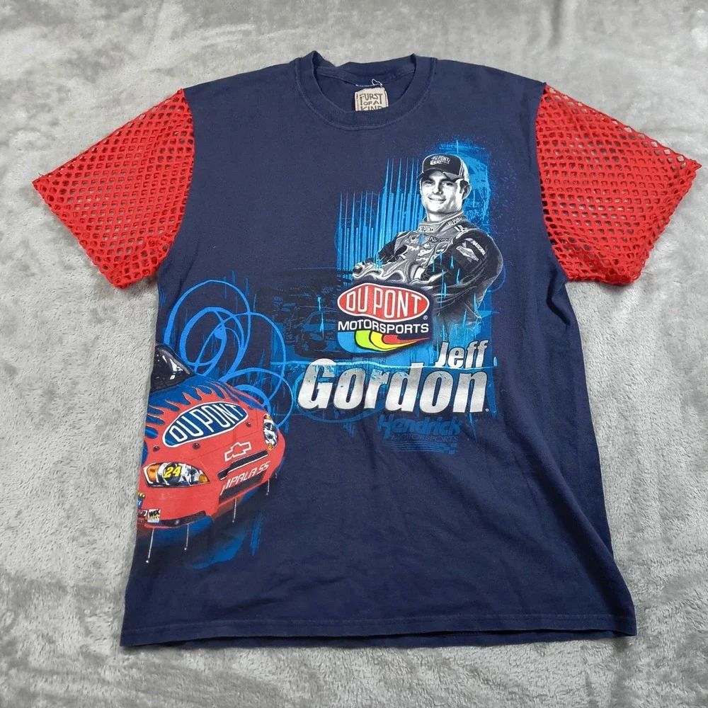 First Of A Kind Jeff Gordon Shirt Mens Small Custom Mesh Dupont 24 Nascar Y2K
